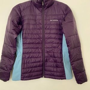 COLUMBIA purple and teal puffer jacket